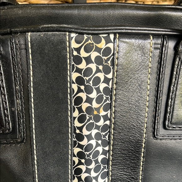 Coach purse rehab bundle 2 pack purses leather and canvas/ BLK WHT - Picture 3 of 11